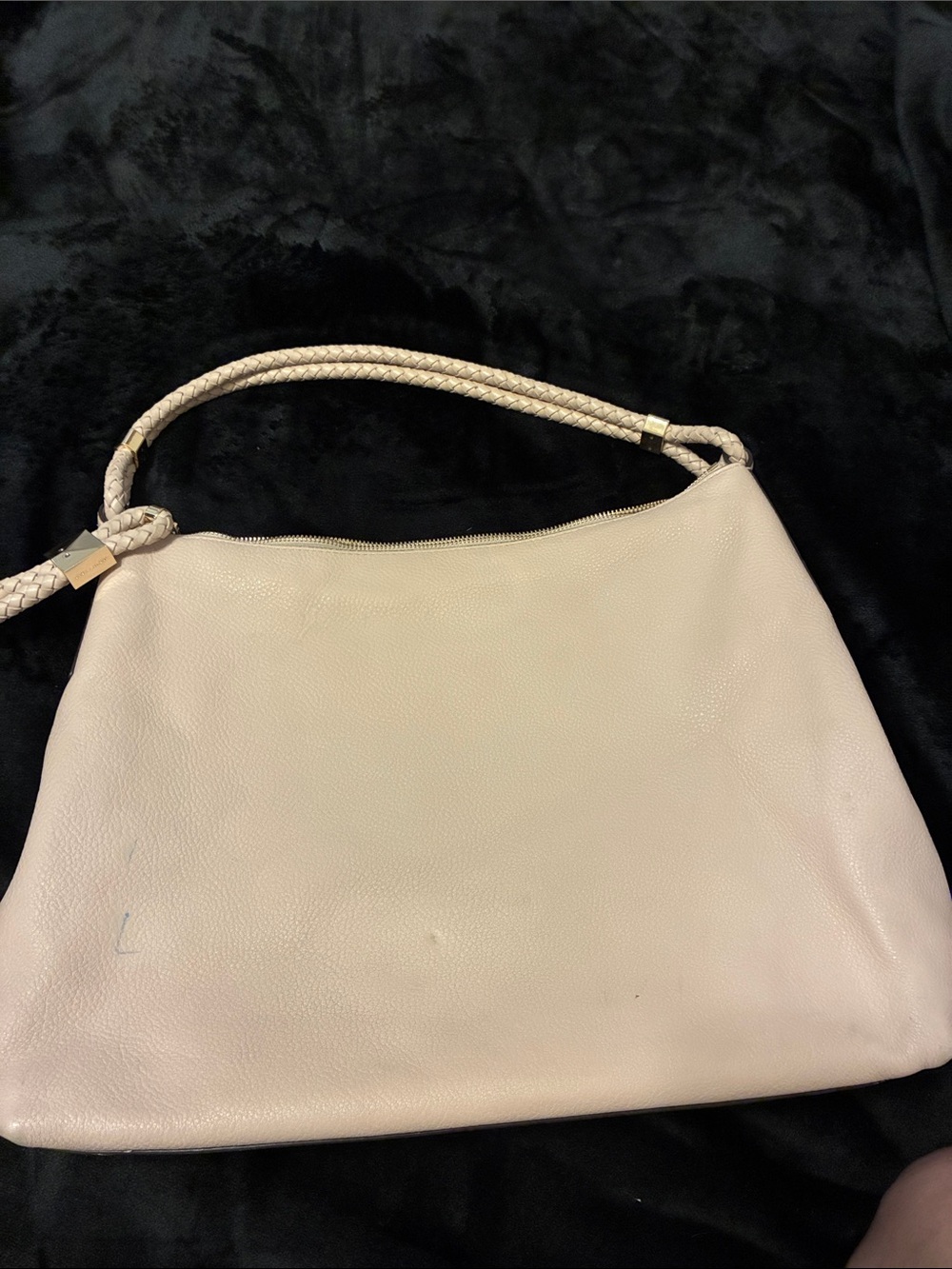 Michael Kors Pale Blush Braided Handle Leather Hobo - Picture 4 of 5